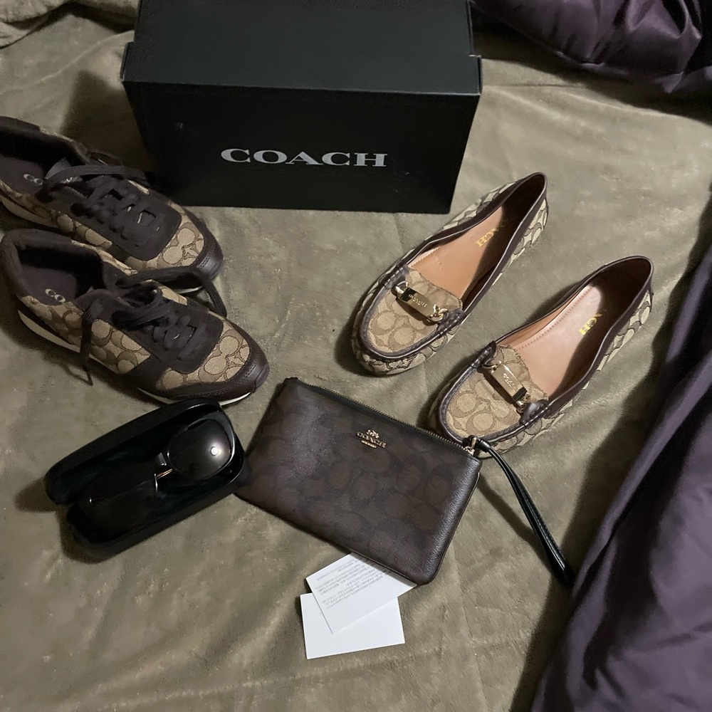 Authentic Coach Sneakers, loafers, Sunglasses, and Wristlet Lot - Picture 3 of 10